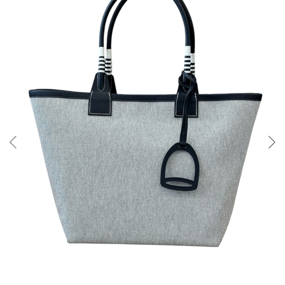 Hermes Black and White Classic Tote with Equestrian Charm